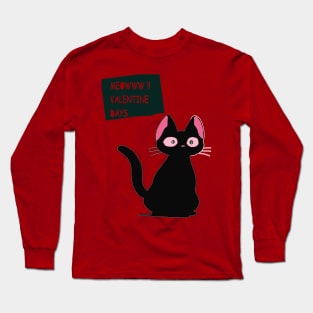 CAT BLACK PINK VALENTINE Long Sleeve T-Shirt